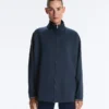 Long Piqué Jacket with Contrast Cotton Piping