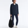 Long Piqué Jacket with Contrast Cotton Piping