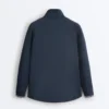 Long Piqué Jacket with Contrast Cotton Piping