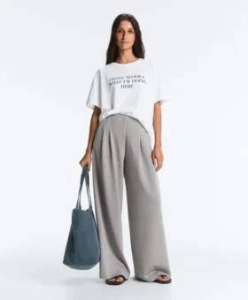Long Pleated Trousers with Soft Touch Modal