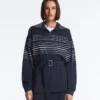 Long Sailor Stripe Jacket with Soft-Touch Modal