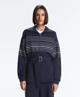 Long Sailor Stripe Jacket with Soft-Touch Modal