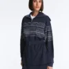 Long Sailor Stripe Jacket with Soft-Touch Modal