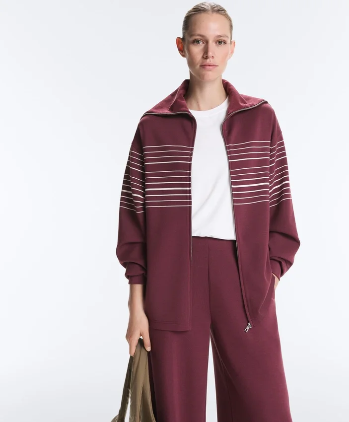 Long Sailor Stripe Jacket with Soft-Touch Modal Long Sailor Stripe Jacket with Soft-Touch Modal