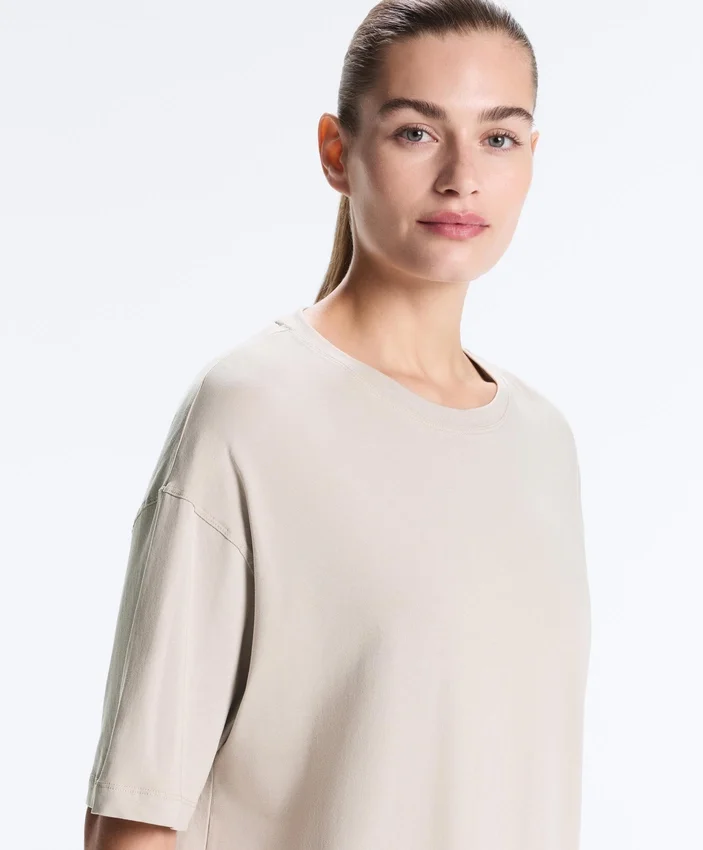 Long Short-Sleeved Cotton Blend T-Shirt Long Short-Sleeved Cotton Blend T-Shirt