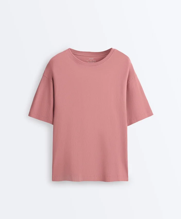 Long Short-Sleeved Cotton Blend T-Shirt Long Short-Sleeved Cotton Blend T-Shirt