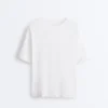 Long Short-Sleeved Cotton Blend T-Shirt Long Short-Sleeved Cotton Blend T-Shirt