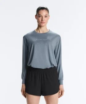 Long-Sleeved Technical T-Shirt with Text