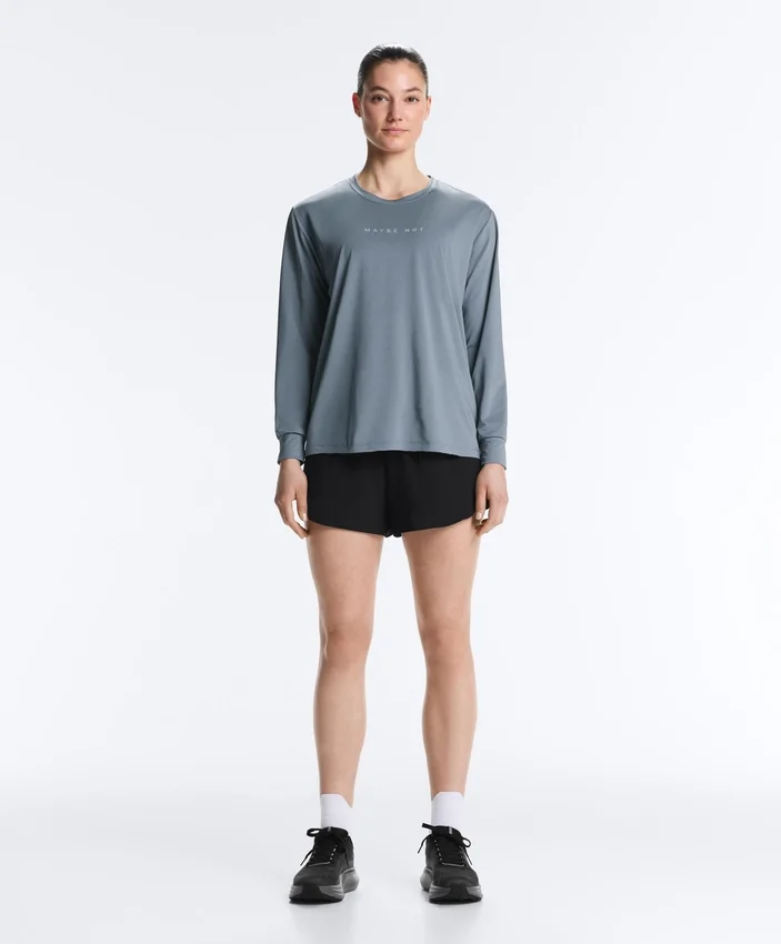 Long-Sleeved Technical T-Shirt with Text Long-Sleeved Technical T-Shirt with Text