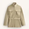 Long Soft-Touch Jacket with Modal and Belt Long Soft-Touch Jacket with Modal and Belt