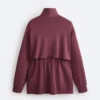 Long Soft-Touch Jacket with Modal and Pockets