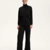 Long Soft-Touch Jacket with Modal and Pockets