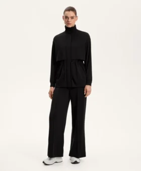 Long Soft-Touch Jacket with Modal and Pockets