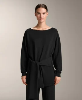 Long Soft-Touch Modal Sweatshirt with Knot Detail