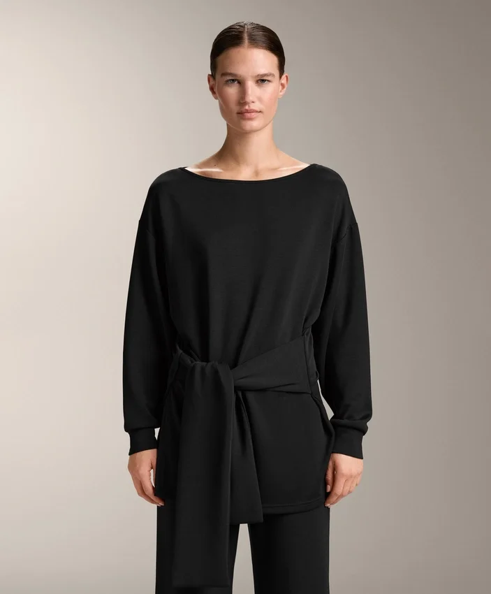 Long Soft-Touch Modal Sweatshirt with Knot Detail Long Soft-Touch Modal Sweatshirt with Knot Detail