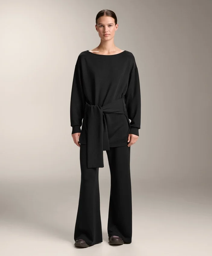 Long Soft-Touch Modal Sweatshirt with Knot Detail Long Soft-Touch Modal Sweatshirt with Knot Detail