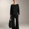 Long Soft-Touch Modal Sweatshirt with Knot Detail Long Soft-Touch Modal Sweatshirt with Knot Detail