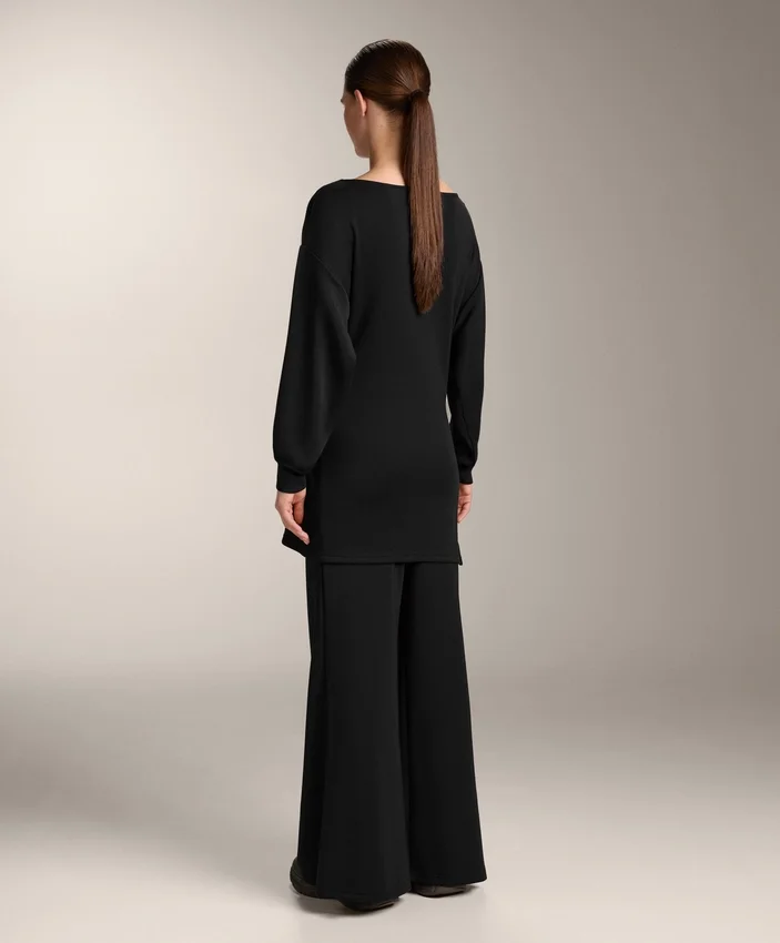 Long Soft-Touch Modal Sweatshirt with Knot Detail Long Soft-Touch Modal Sweatshirt with Knot Detail