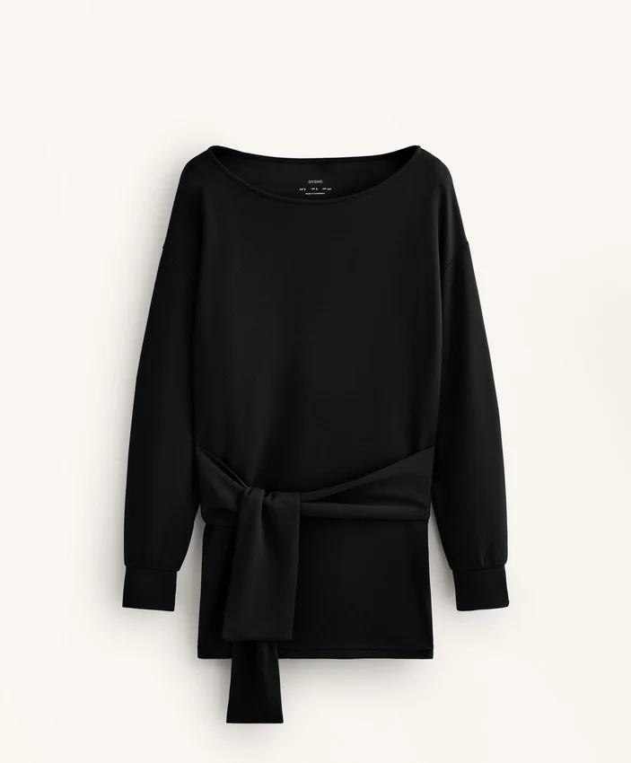 Long Soft-Touch Modal Sweatshirt with Knot Detail Long Soft-Touch Modal Sweatshirt with Knot Detail