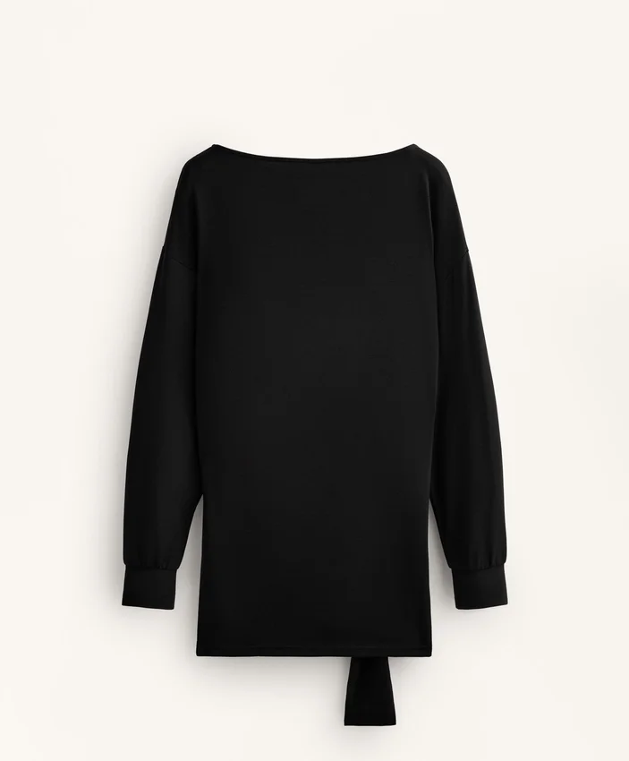 Long Soft-Touch Modal Sweatshirt with Knot Detail Long Soft-Touch Modal Sweatshirt with Knot Detail