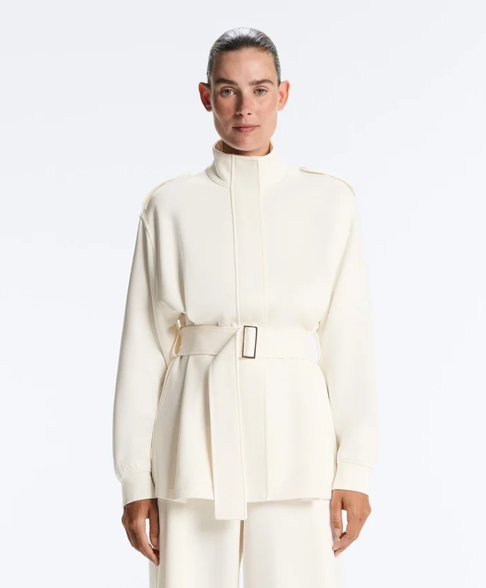 Long Utility Jacket with Twill Belt Long Utility Jacket with Twill Belt