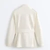 Long Utility Jacket with Twill Belt Long Utility Jacket with Twill Belt