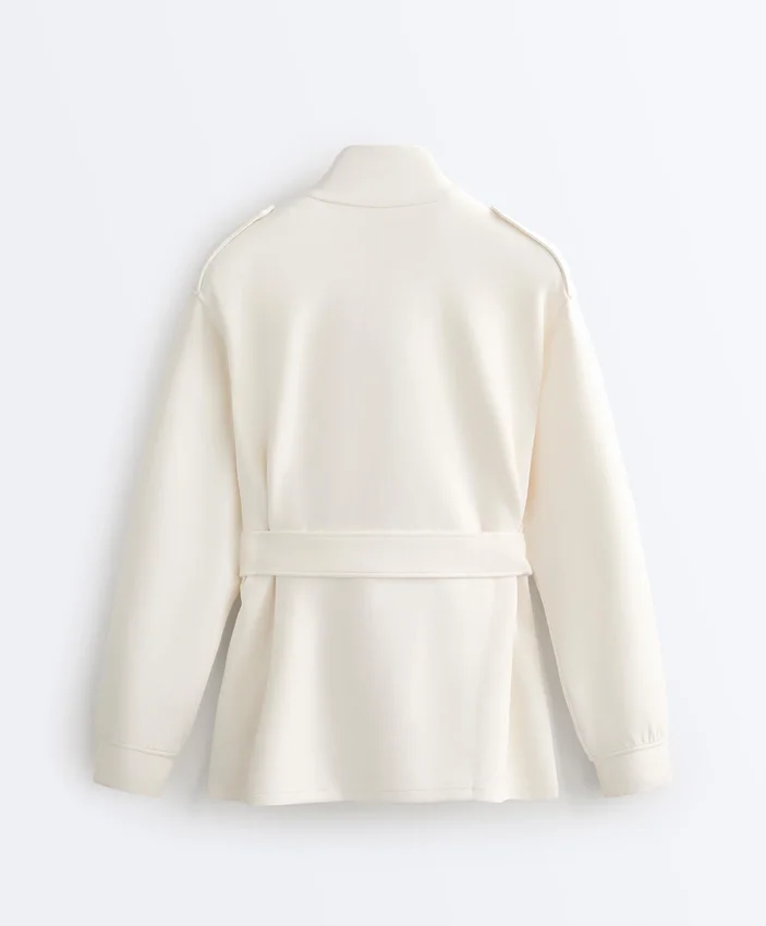 Long Utility Jacket with Twill Belt Long Utility Jacket with Twill Belt
