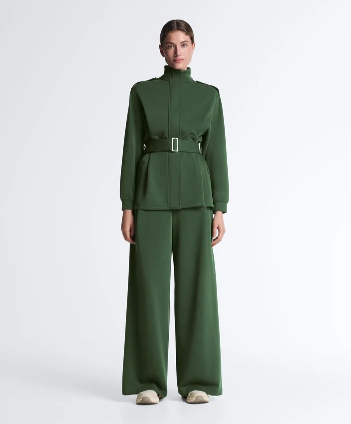 Long Utility Jacket with Twill Belt Long Utility Jacket with Twill Belt