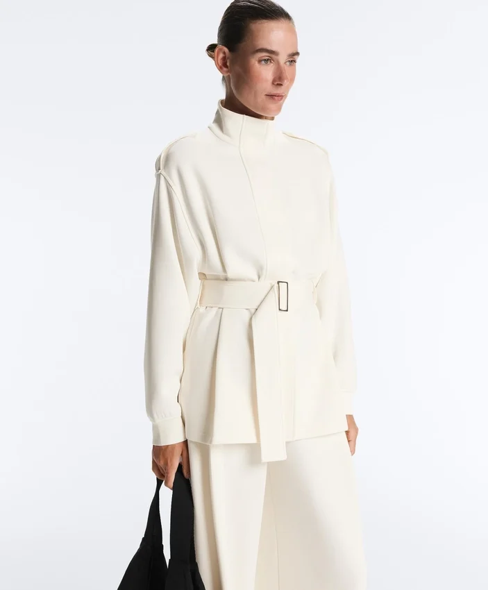 Long Utility Jacket with Twill Belt Long Utility Jacket with Twill Belt