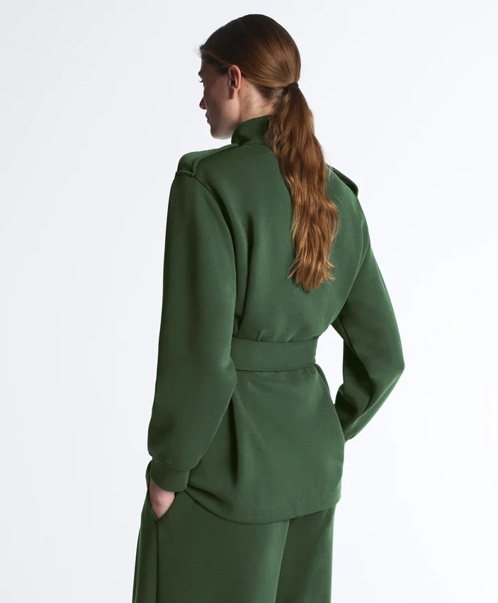 Long Utility Jacket with Twill Belt Long Utility Jacket with Twill Belt