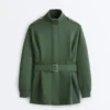 Long Utility Jacket with Twill Belt Long Utility Jacket with Twill Belt