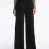 Long Wide-Leg Trousers with Soft Touch Modal and Pleats Long Wide-Leg Trousers with Soft Touch Modal and Pleats