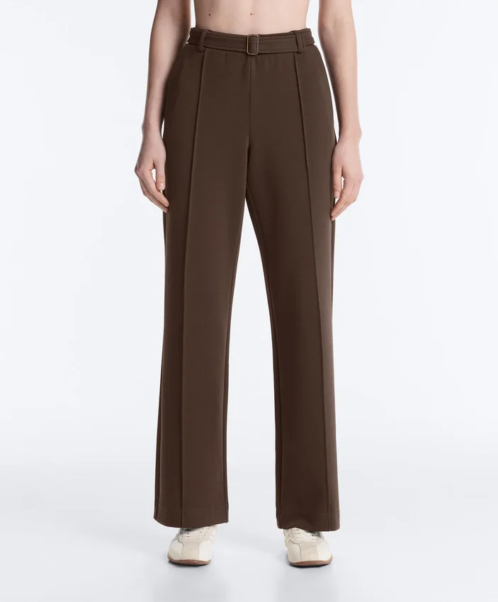 Low-Rise Slim Pique Trousers with Cotton Low-Rise Slim Pique Trousers with Cotton