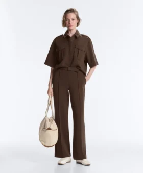 Utility Short-Sleeve Sweatshirt with Cotton Piqué