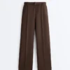 Low-Rise Slim Pique Trousers with Cotton Low-Rise Slim Pique Trousers with Cotton