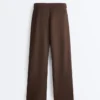 Low-Rise Slim Pique Trousers with Cotton Low-Rise Slim Pique Trousers with Cotton