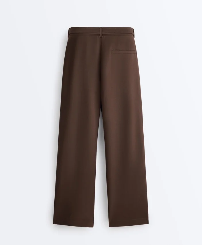 Low-Rise Slim Pique Trousers with Cotton Low-Rise Slim Pique Trousers with Cotton