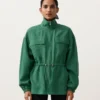 Lyocell and 24% Linen Blend Ruched Waist Jacket Lyocell and 24% Linen Blend Ruched Waist Jacket