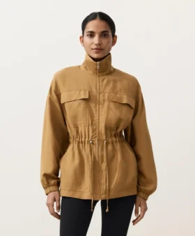 lyocell and 24 linen blend ruched waist jacket 1 2 280x339 - Lyocell and 24% Linen Blend Ruched Waist Jacket