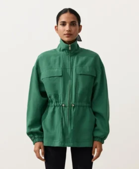 lyocell and 24 linen blend ruched waist jacket 1 280x339 - Lyocell and 24% Linen Blend Ruched Waist Jacket
