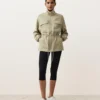 Lyocell and 24% Linen Blend Ruched Waist Jacket Lyocell and 24% Linen Blend Ruched Waist Jacket