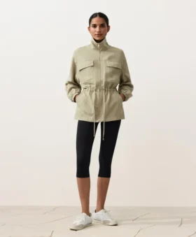 lyocell and 24 linen blend ruched waist jacket 2 1 280x339 - Lyocell and 24% Linen Blend Ruched Waist Jacket
