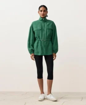 lyocell and 24 linen blend ruched waist jacket 2 280x339 - Lyocell and 24% Linen Blend Ruched Waist Jacket