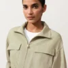 Lyocell and 24% Linen Blend Ruched Waist Jacket Lyocell and 24% Linen Blend Ruched Waist Jacket