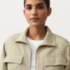 Lyocell and 24% Linen Blend Ruched Waist Jacket Lyocell and 24% Linen Blend Ruched Waist Jacket