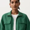 Lyocell and 24% Linen Blend Ruched Waist Jacket Lyocell and 24% Linen Blend Ruched Waist Jacket