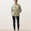 Lyocell and 24% Linen Blend Ruched Waist Jacket Lyocell and 24% Linen Blend Ruched Waist Jacket