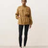 Lyocell and 24% Linen Blend Ruched Waist Jacket Lyocell and 24% Linen Blend Ruched Waist Jacket