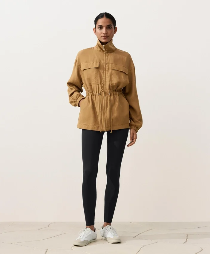 Lyocell and 24% Linen Blend Ruched Waist Jacket Lyocell and 24% Linen Blend Ruched Waist Jacket