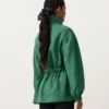 Lyocell and 24% Linen Blend Ruched Waist Jacket Lyocell and 24% Linen Blend Ruched Waist Jacket